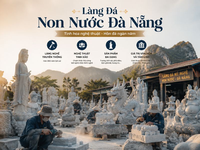 Người thợ chế tác đá tại làng đá mỹ nghệ Non Nước Đà Nẵng