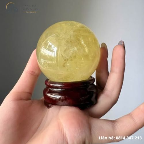 Quả Cầu Phong Thủy Mệnh Kim Đá Tự Nhiên Tài Lộc, Giá Rẻ