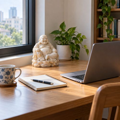 Tượng Phật để bàn làm việc chọn mẫu và đặt đúng chỗ